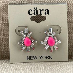 Cara New York Women Earrings Pink/Silver Tone Stud earrings Jewelry New